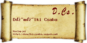 Dömölki Csaba névjegykártya