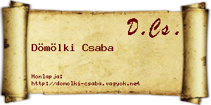 Dömölki Csaba névjegykártya
